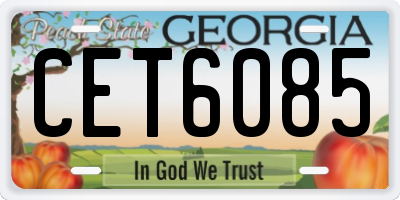 GA license plate CET6085