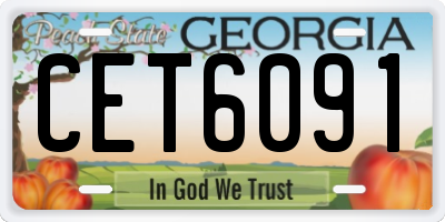 GA license plate CET6091