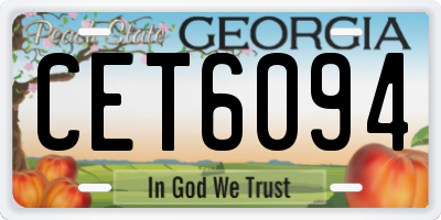 GA license plate CET6094
