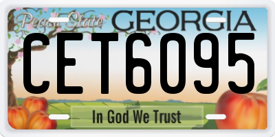 GA license plate CET6095