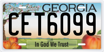 GA license plate CET6099