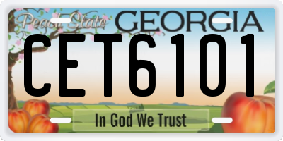 GA license plate CET6101