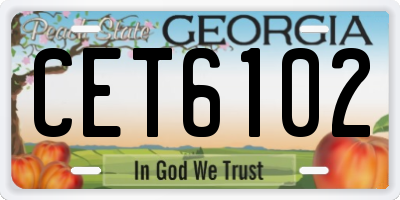 GA license plate CET6102