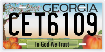 GA license plate CET6109