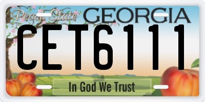 GA license plate CET6111