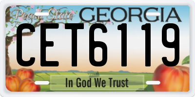 GA license plate CET6119