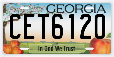 GA license plate CET6120