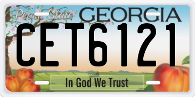GA license plate CET6121