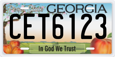 GA license plate CET6123
