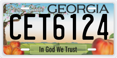 GA license plate CET6124