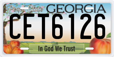 GA license plate CET6126