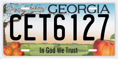 GA license plate CET6127