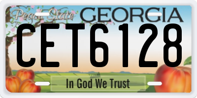 GA license plate CET6128