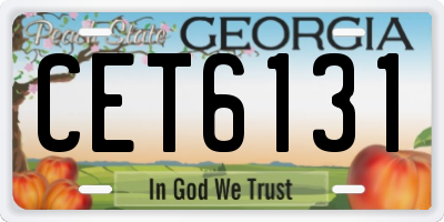 GA license plate CET6131