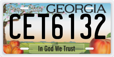 GA license plate CET6132