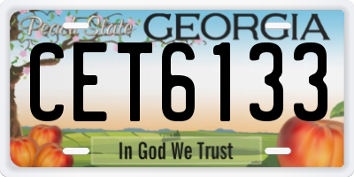 GA license plate CET6133