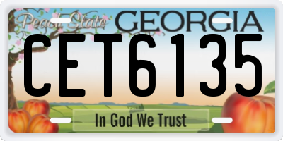 GA license plate CET6135