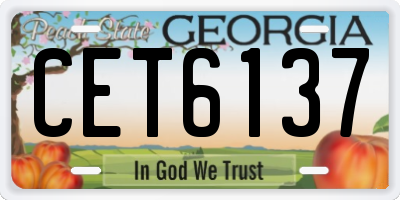 GA license plate CET6137