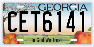 GA license plate CET6141