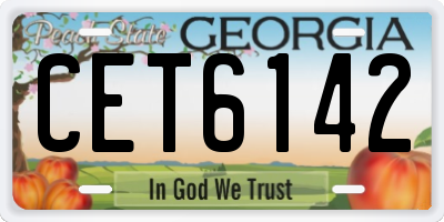 GA license plate CET6142