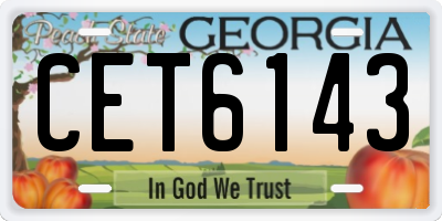 GA license plate CET6143