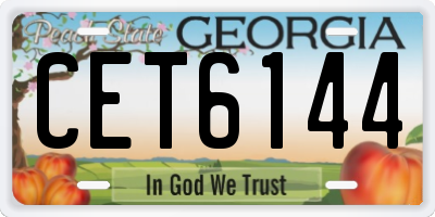 GA license plate CET6144