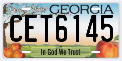 GA license plate CET6145