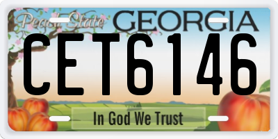 GA license plate CET6146