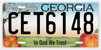 GA license plate CET6148