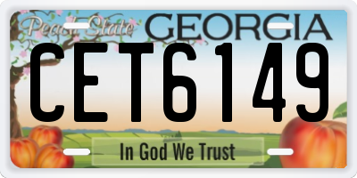 GA license plate CET6149