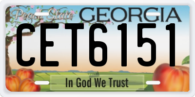 GA license plate CET6151