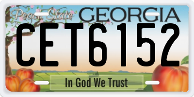 GA license plate CET6152