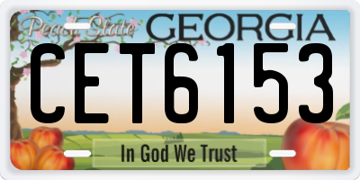 GA license plate CET6153