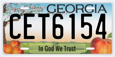 GA license plate CET6154