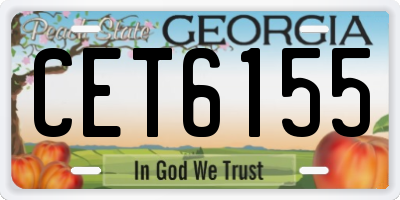 GA license plate CET6155