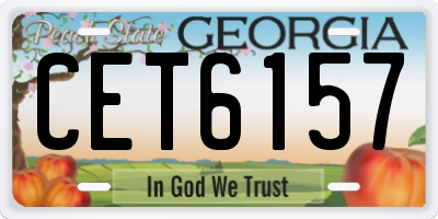 GA license plate CET6157