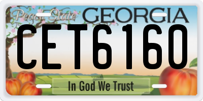 GA license plate CET6160