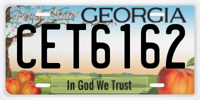 GA license plate CET6162