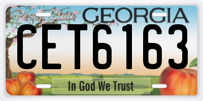 GA license plate CET6163