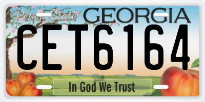 GA license plate CET6164