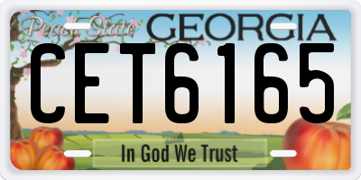 GA license plate CET6165