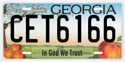 GA license plate CET6166