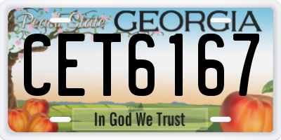 GA license plate CET6167