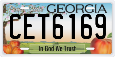 GA license plate CET6169