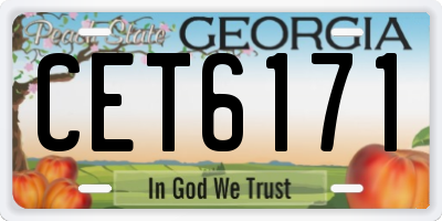GA license plate CET6171