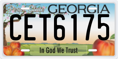 GA license plate CET6175