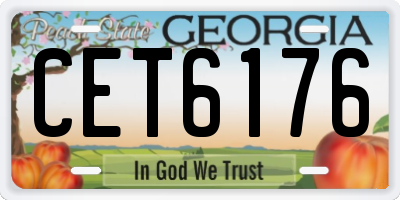 GA license plate CET6176