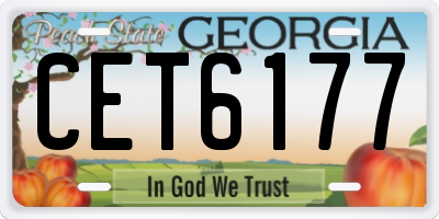 GA license plate CET6177