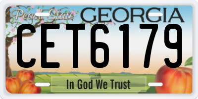 GA license plate CET6179