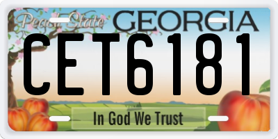 GA license plate CET6181